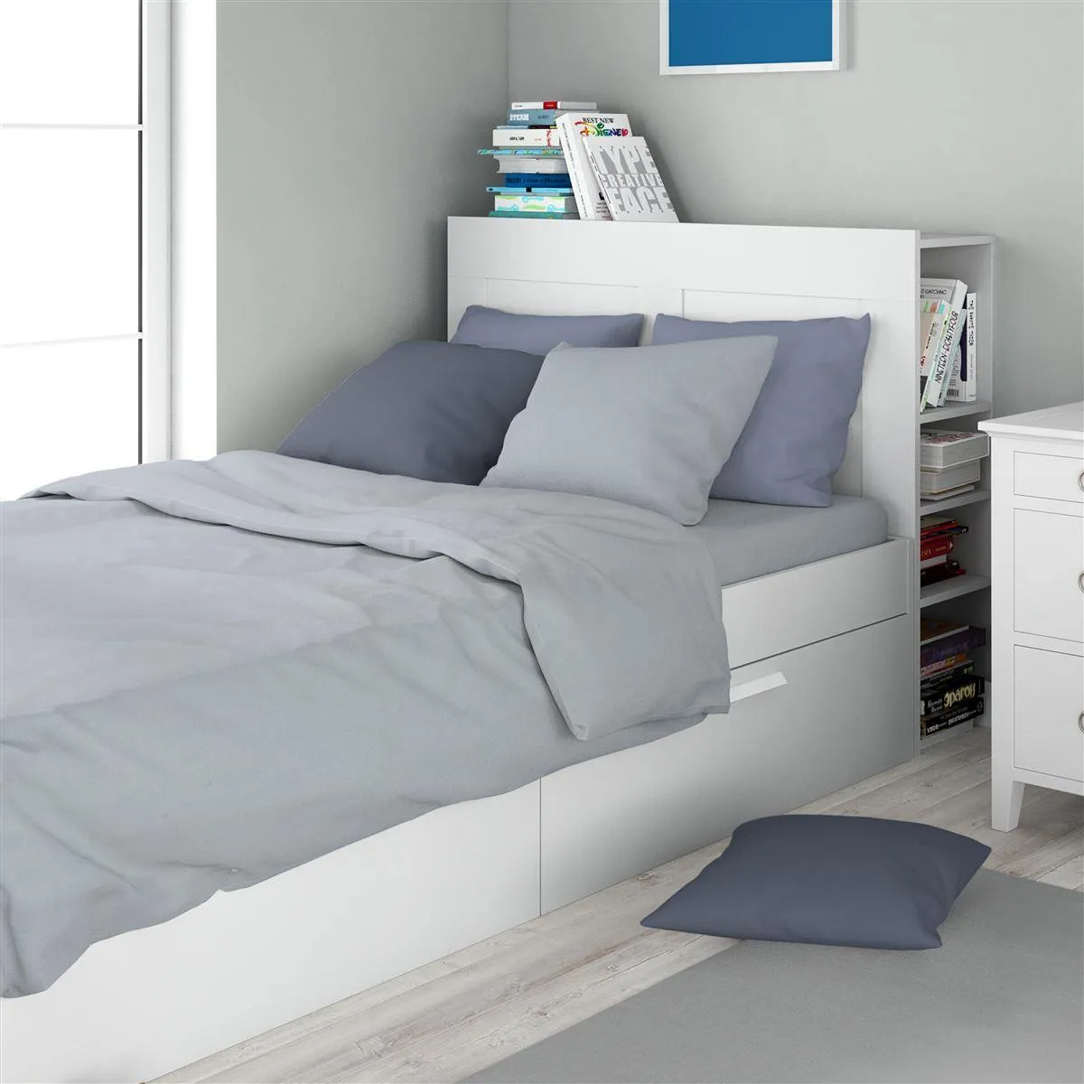 Σεντόνια Σετ 3 τεμ Solid 505 160X240 Light Blue-Grey 100% Cotton