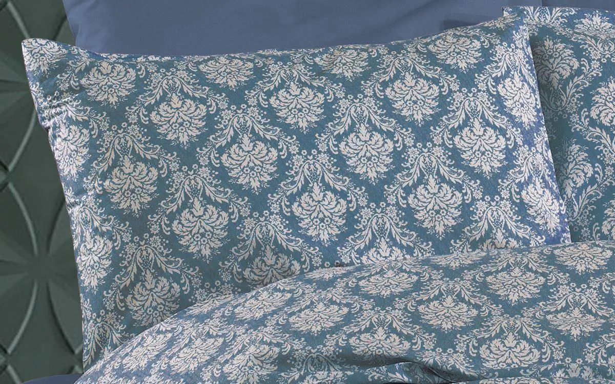 Μαξιλαροθήκη Εμπριμέ Οφηλία 279 50X70 Blue 70/30 Cott/Pol