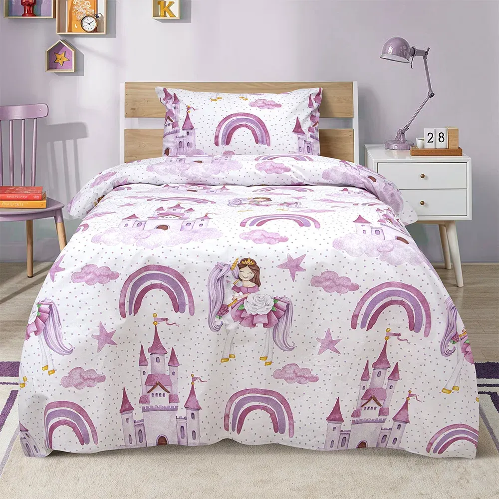 LINO Σετ Παιδική Παπλωματοθήκη (160x240) Dreamy Castleland Λευκό