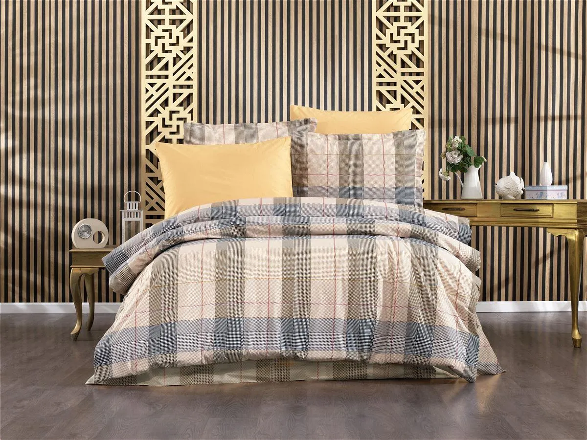 Σεντόνια Εμπριμέ Σετ 4 τεμ Αντιγόνη 340 220X240 Beige 100% Cotton Flannel