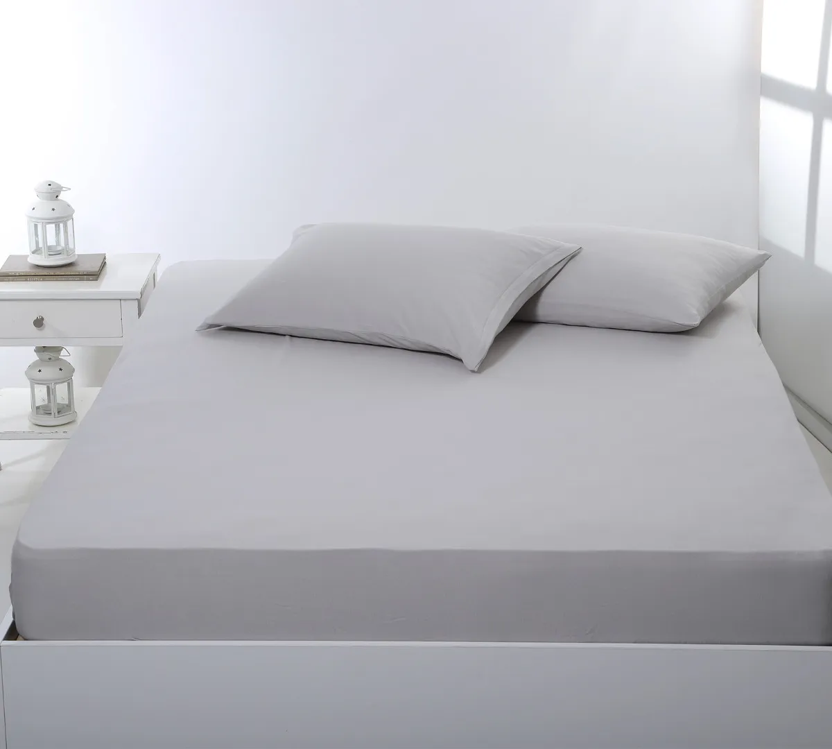 Σεντόνι με λάστιχο jersey (100cm x 200cm + 35cm) light grey