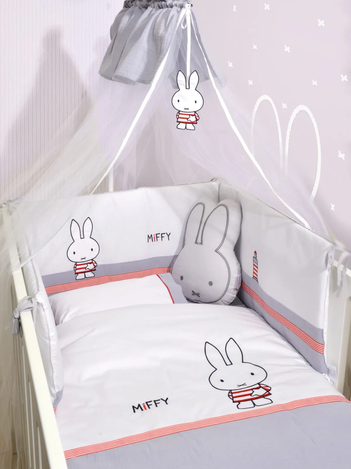 Miffy σετ 9τ Des.65 Προίκα Γκρι με Μεταλλικό Σίδερο Κουνουπιέρας αξίας 23€