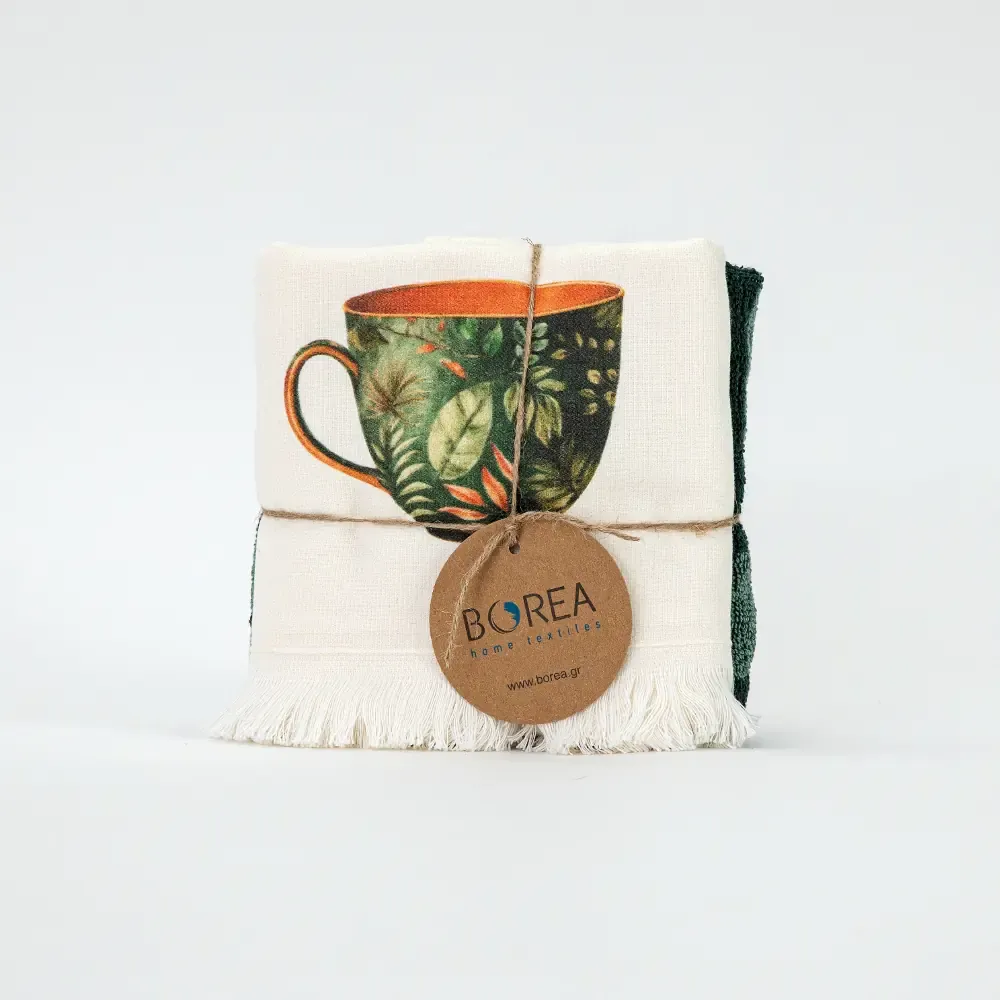 Ποτηρόπανα Κουζίνας Green Tea Σετ 2ΤΜΧ