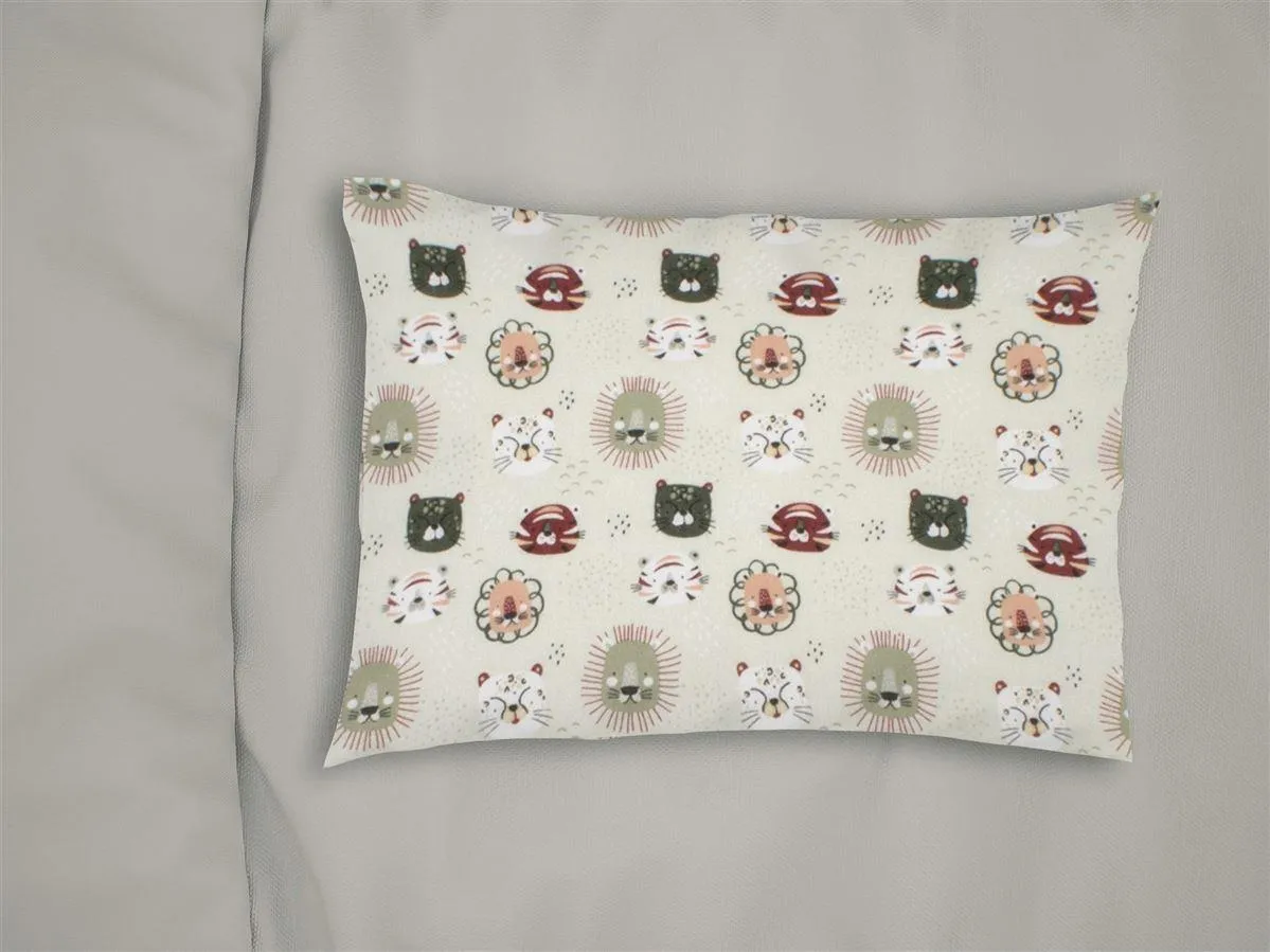 Μαξιλαροθήκη Εμπριμέ bebe Big Cats 27 35X45 Light Olive 100% Cotton