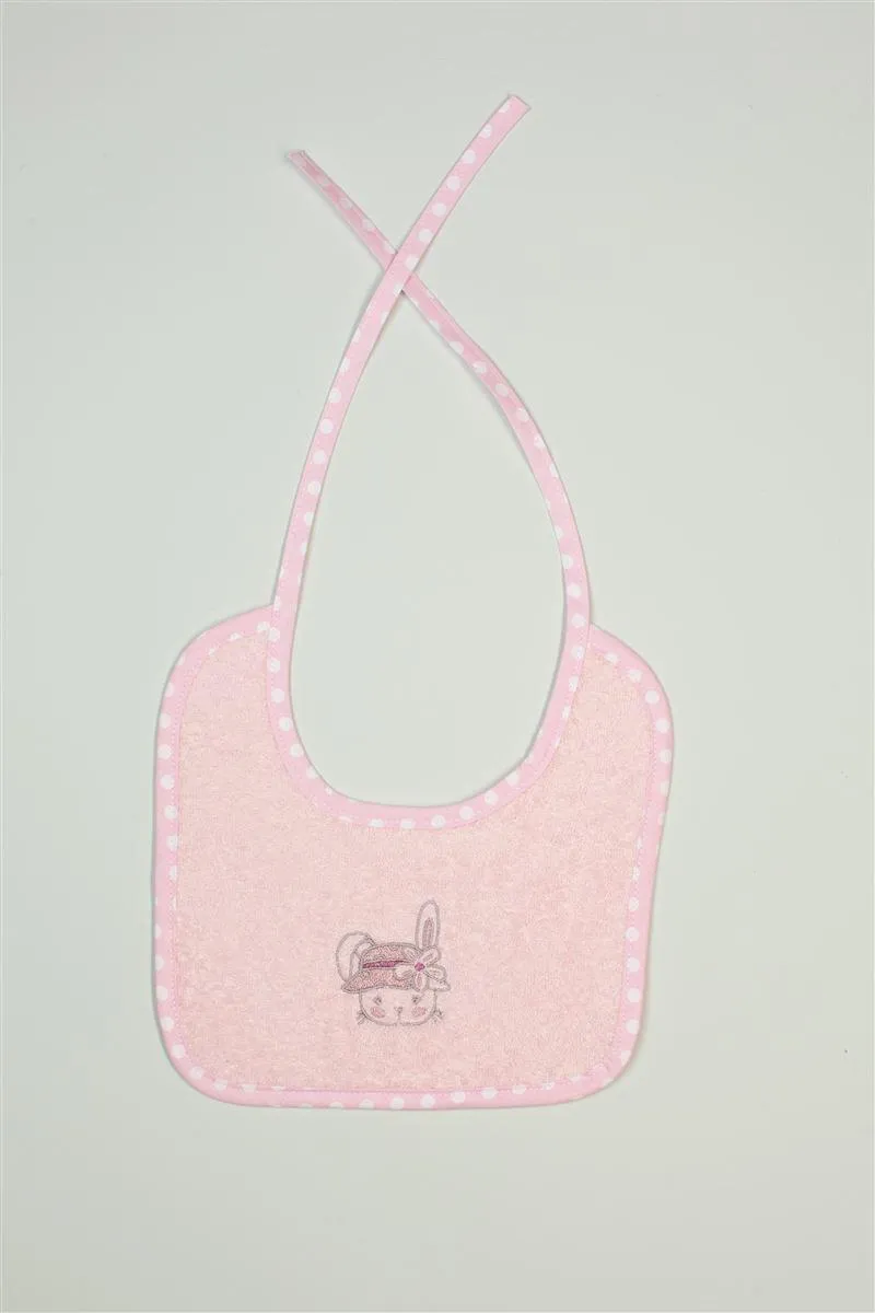 ΣΑΛΙΑΡΑ Με Κέντημα bebe Rabbit Girl 146 25X25 Ροζ 100% Cotton