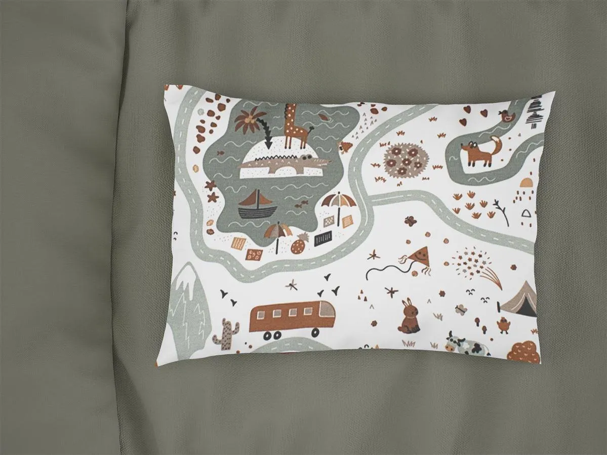Μαξιλαροθήκη Εμπριμέ bebe Countryside 580 35X45 White-Mint 100% Cotton