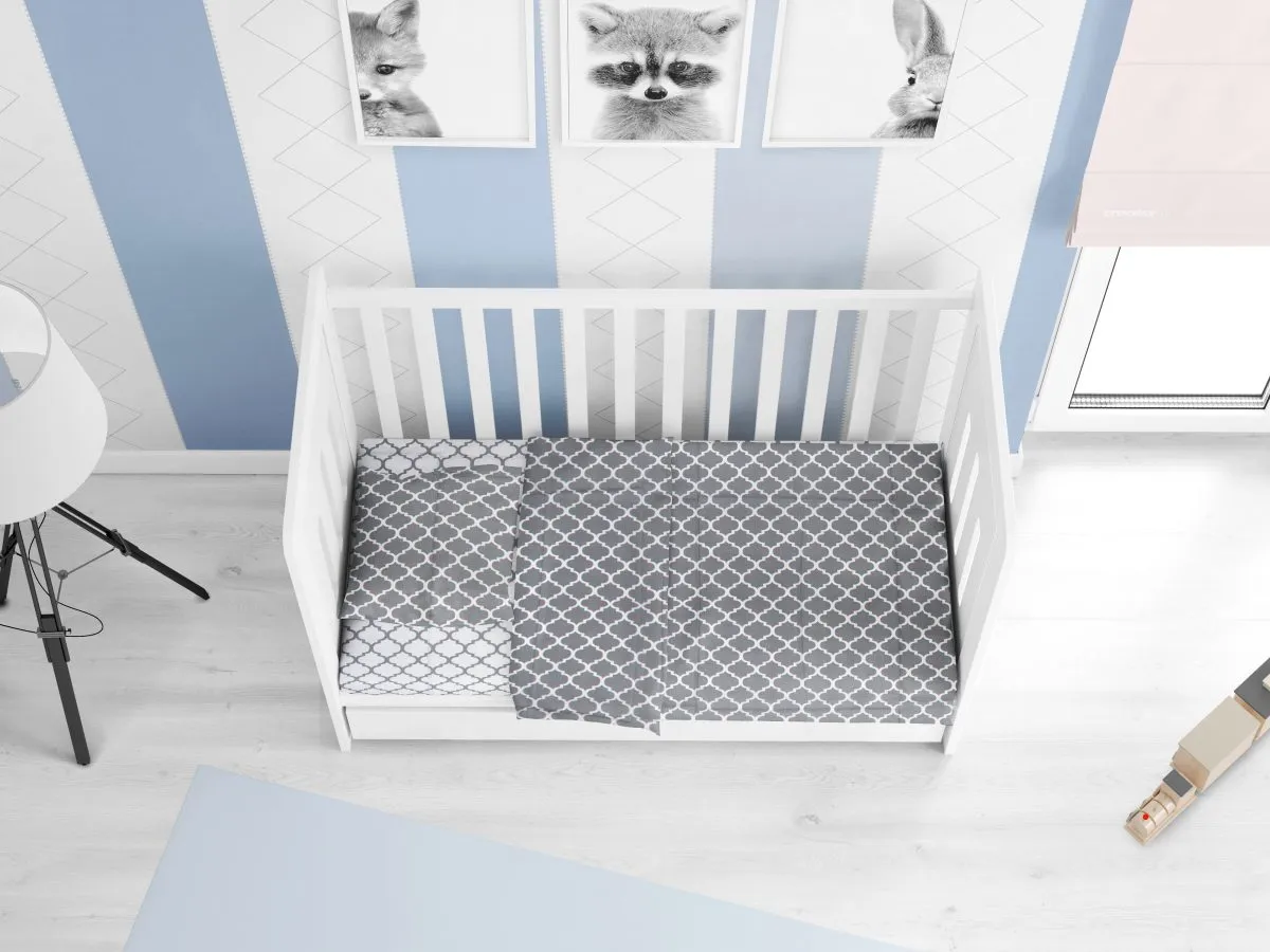 ΣΕΝΤΟΝΙΑ ΕΜΠΡΙΜΕ ΣΕΤ 3 τεμ bebe Windows Multi 137 120X160 Grey-White Cotton 100%