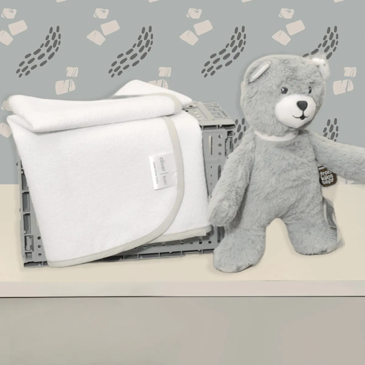 Σελτεδάκι 40x60cm 300gr/sm Με Γκρι Ρέλι - Oliver Baby