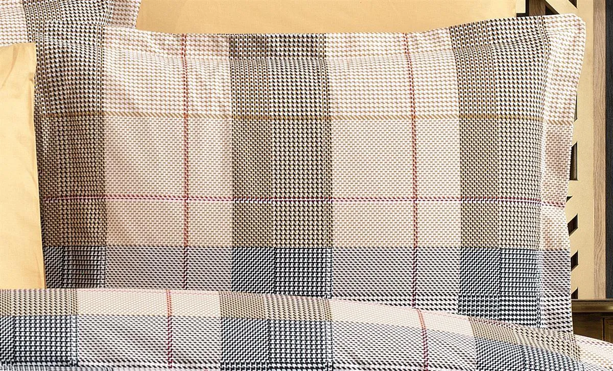Μαξιλαροθήκη Εμπριμέ Αντιγόνη 340 50X70 Beige 100% Cotton Flannel