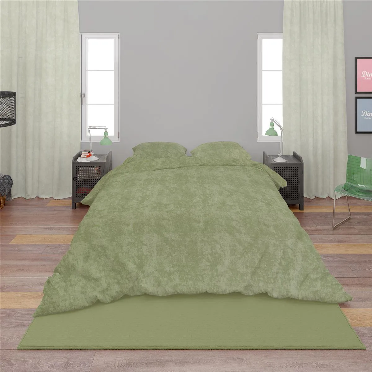 Σεντόνια Σετ 3 τεμ Shadow 24 160X240 Lime Green Cott/Pol 70/30