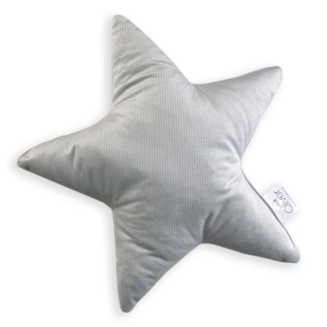 Oliver Baby Μαξιλάρι Διακοσμητικό Αστέρι Βελουτέ Γκρι 37χ37