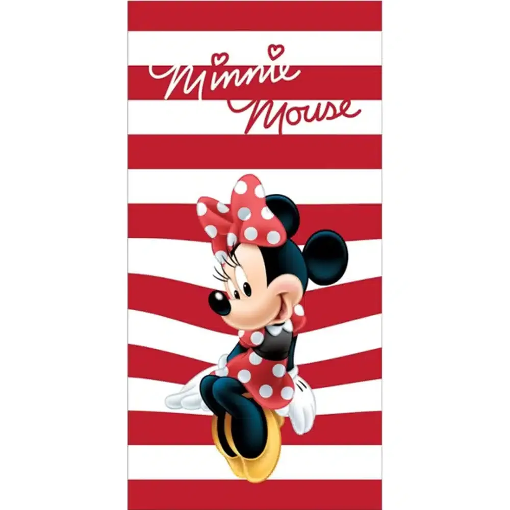 Πετσέτα Θαλάσσης Βαμβακερή Βελούδινη Striped Minnie