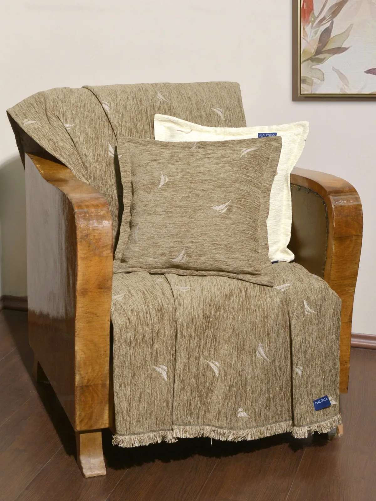 Ριχτάρι Διθέσιο 180x250 cm Σενίλ Μπεζ Design 1004