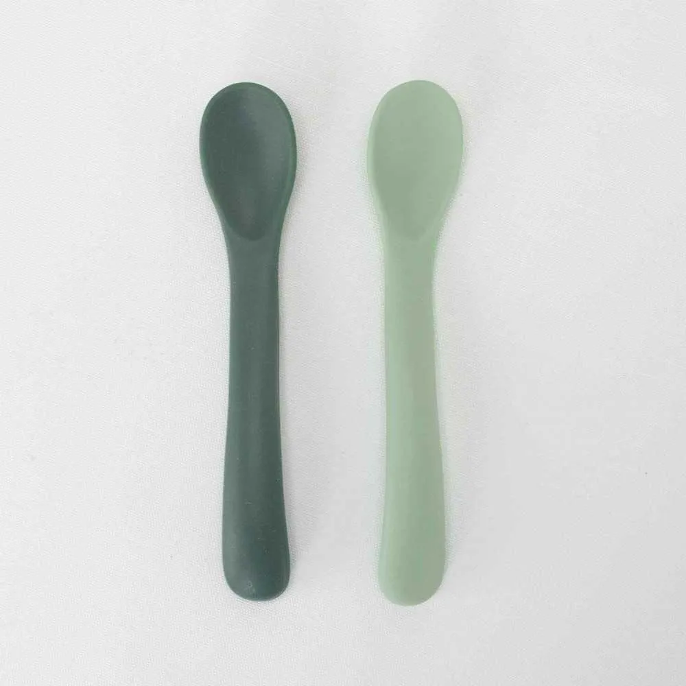 Σετ 2 Κουταλάκια Σιλικόνης - Green&Dark Green - Trois Kilos Sept