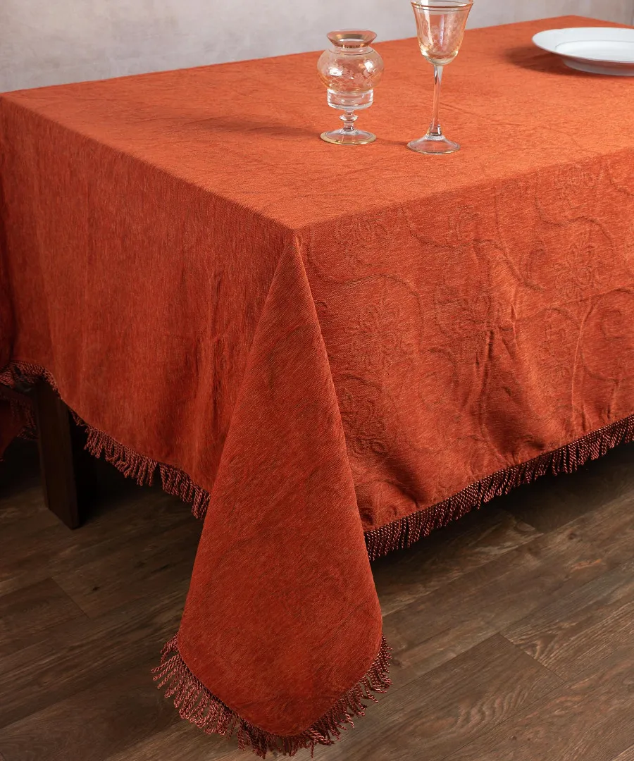Σενίλ τραπεζομάντηλο 055 (200cm x 240cm) πορτοκαλί