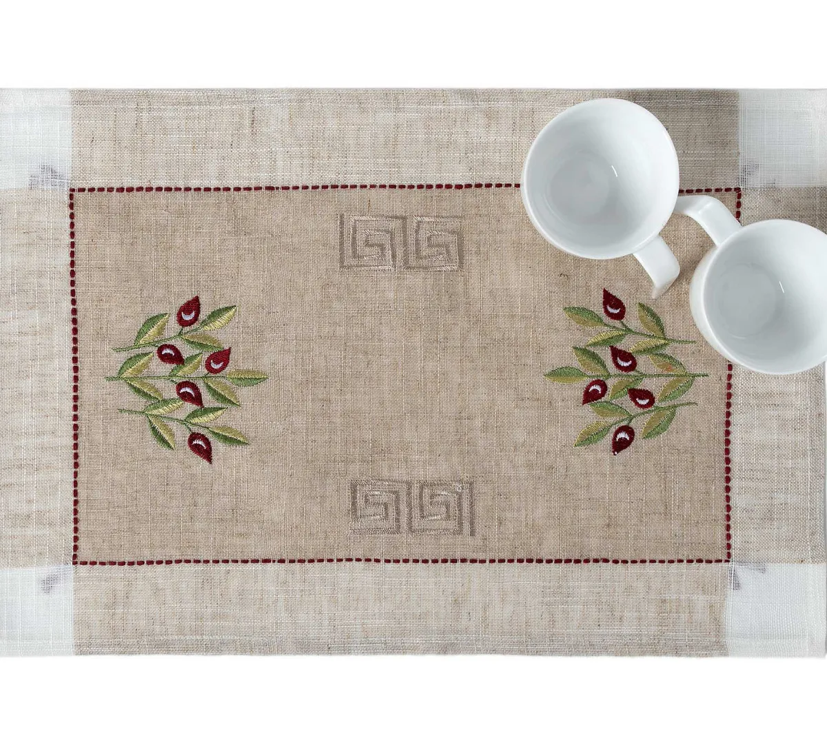 Ντουζίνες (12 τεμάχια) σουπλά 2625 (35cm x 45cm) κόκκινη ελιά