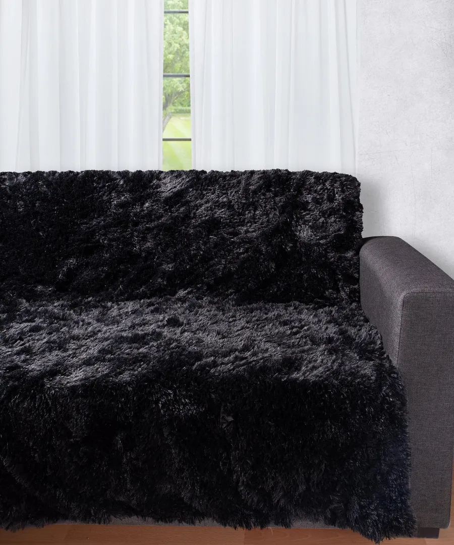 Διακοσμητικό μαλλιαρό ριχτάρι 5336 (145cm x 195cm) μαύρο