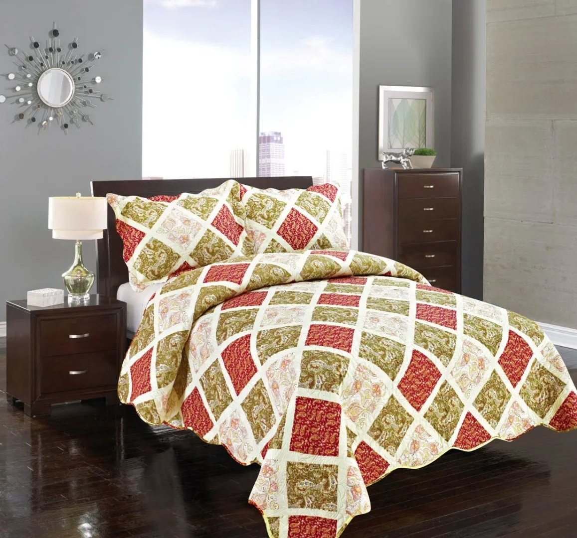 ΚΟΥΒΕΡΛΙ σετ (220cm x 240cm + 2 x 50cm x 70cm)  ΠΑΛ ΚΑΡΡΩ