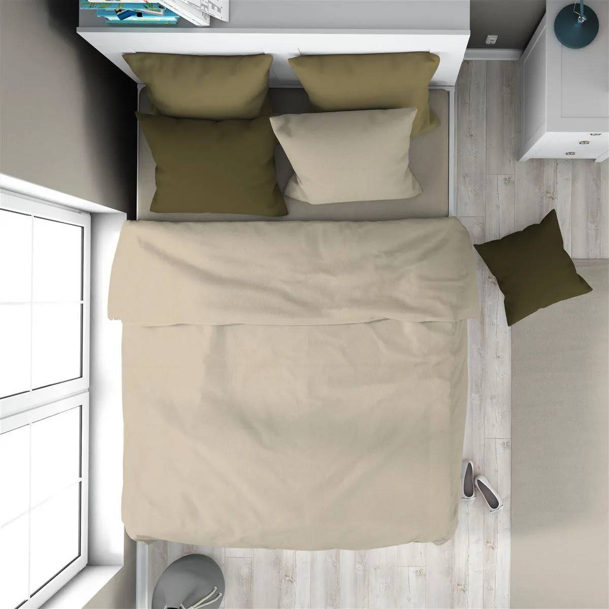 Παπλωματοθήκη Solid 502 160X240 Beige 100% Cotton