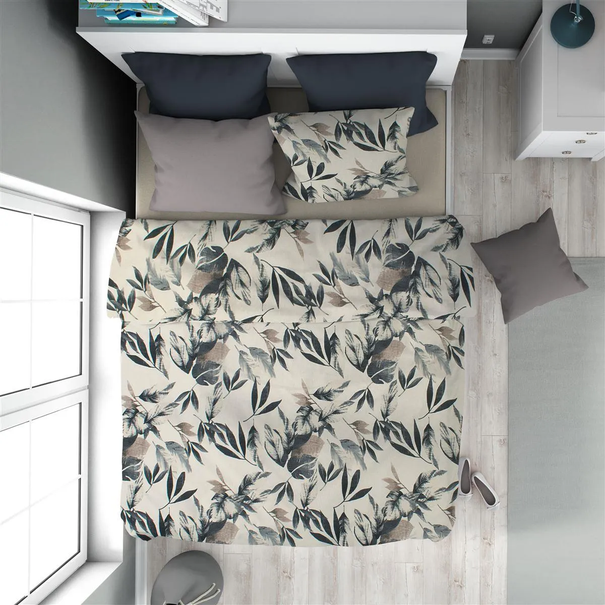 Πάπλωμα Εμπριμέ Ευριδίκη 710 160X240 Ecru-Black 100% Cotton