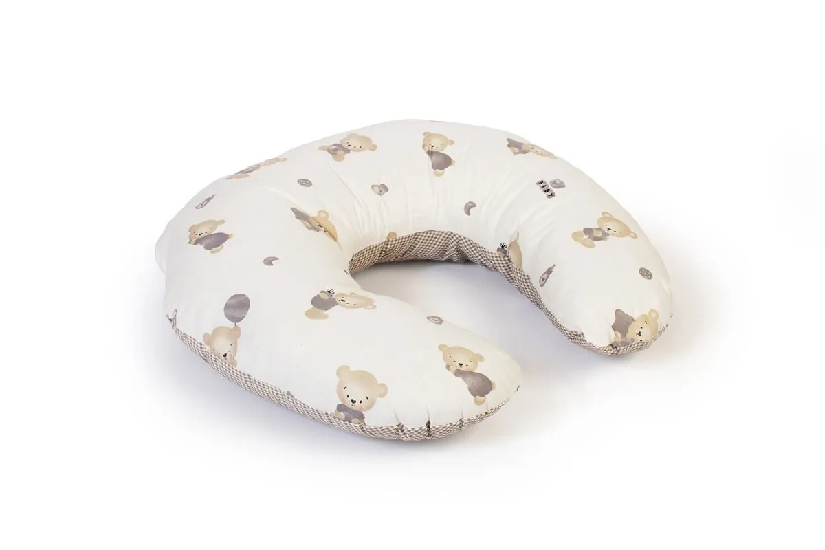 Μαξιλάρι Θηλασμού bebe Bear's Nest 05 60x50x15 White-Grey 100% Cotton