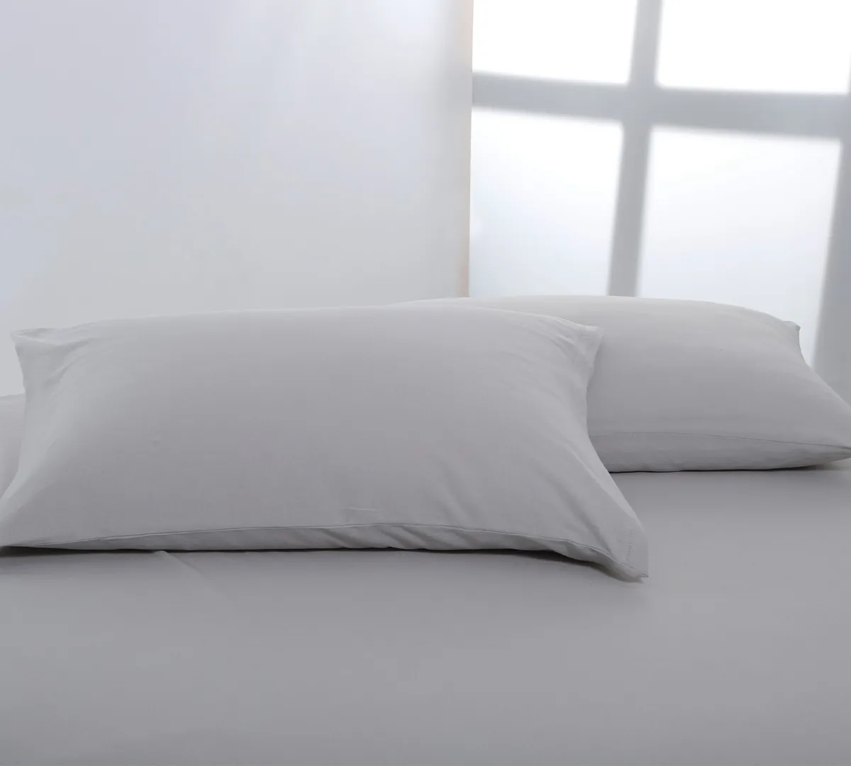 Ζευγάρι μαξιλαροθήκες jersey (50cm x 70cm) light grey
