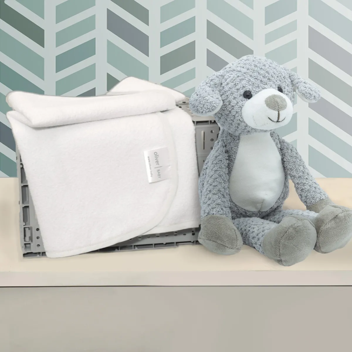 Σελτεδάκι 50x70cm 300gr/sm Με Λευκό Ρέλι – Oliver Baby