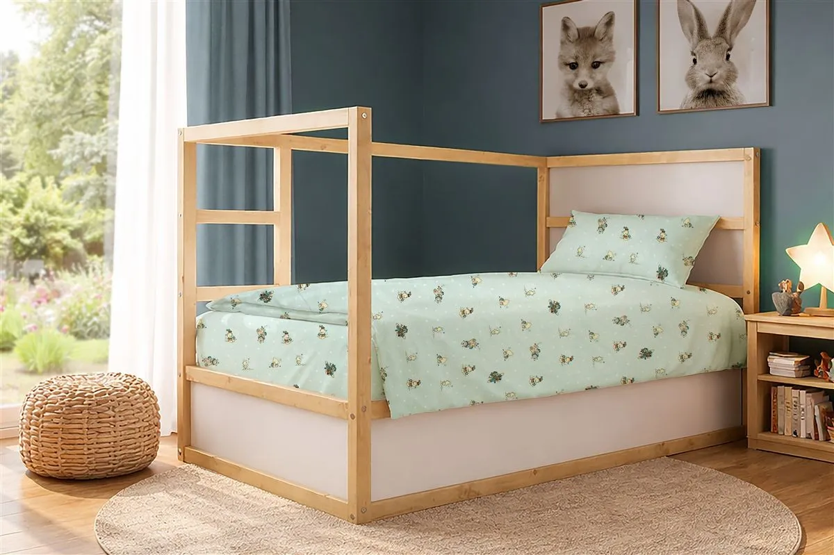 Παπλωματοθήκη Εμπριμέ kids Bear's Playtime 593 160X240 Mint 100% Cotton