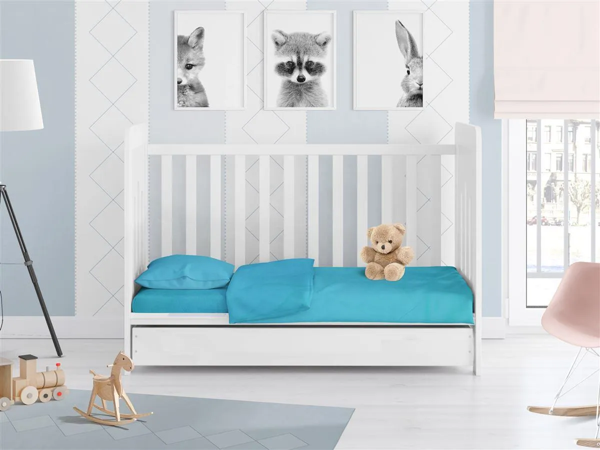 ΣΕΝΤΟΝΙΑ ΣΕΤ 3 τεμ bebe Solid 493 120X160 Turquoise Cotton 100%