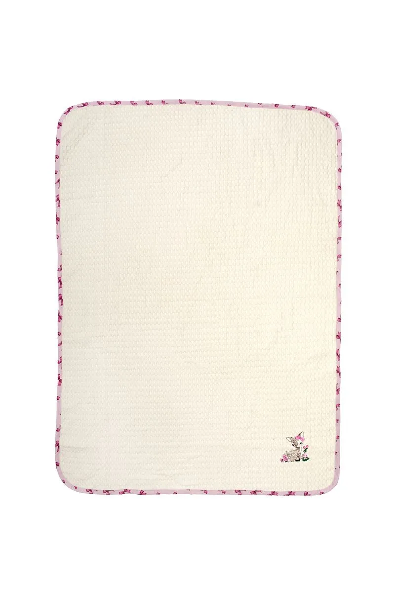 Κουβέρτα Πικέ Με Κέντημα bebe Deer 198 100X160 Ecru-Pink 100% Cotton