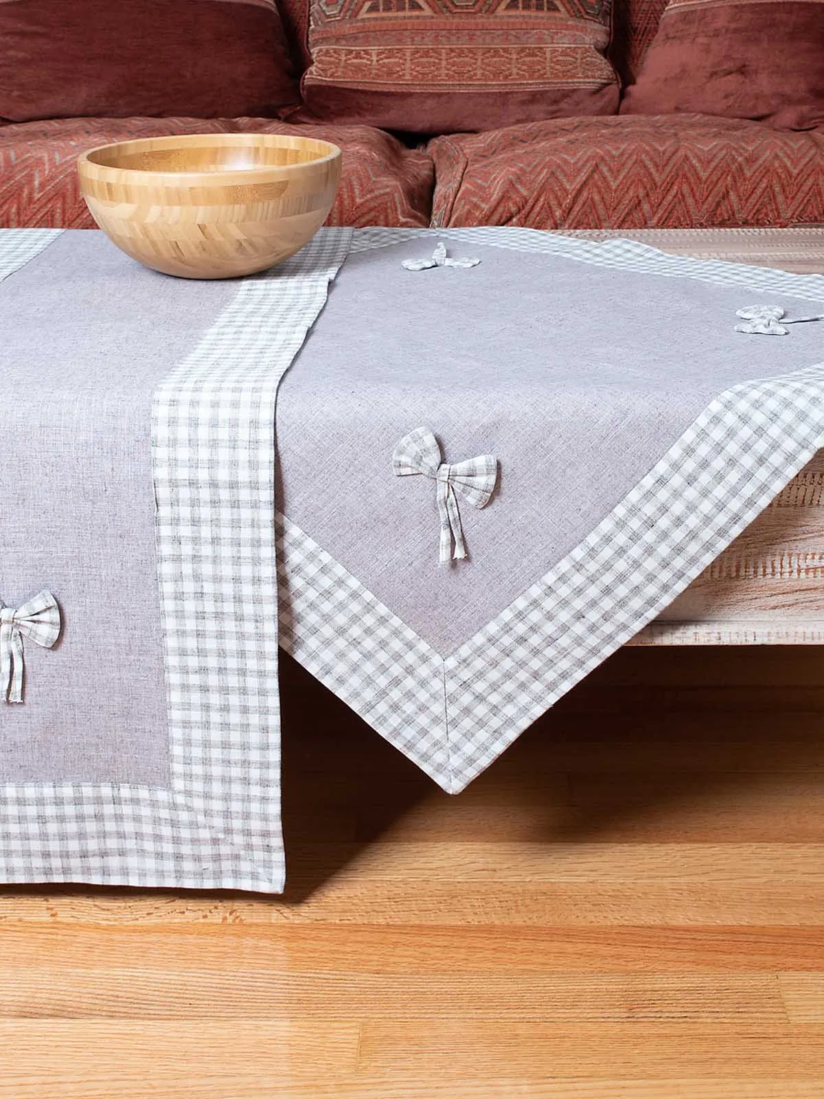 καρέ (90cm x 90cm) bow γκρι