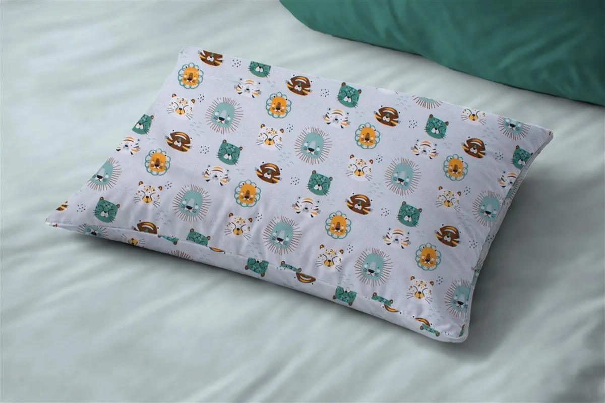 Μαξιλαροθήκη Εμπριμέ bebe Big Cats 28 35X45 Light Aqua 100% Cotton