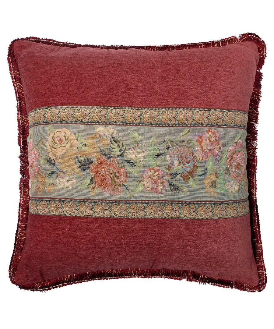 Μαξιλαροθήκη με κρόσσι 572 (65cm x 65cm) μπορντώ