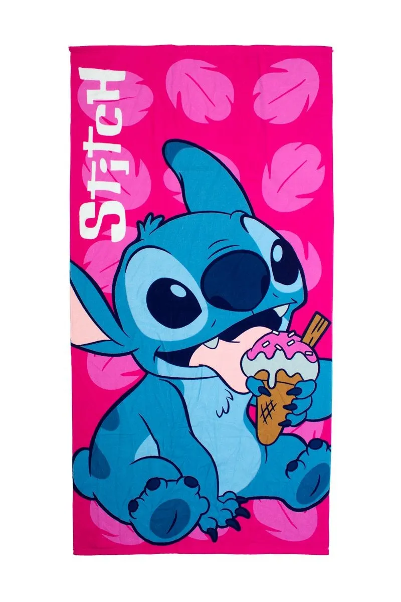 Πετσέτα Θαλάσσης Quick Dry Disney Home Lilo & Stitch 118 70X140 Fuchsia 100% Microfiber