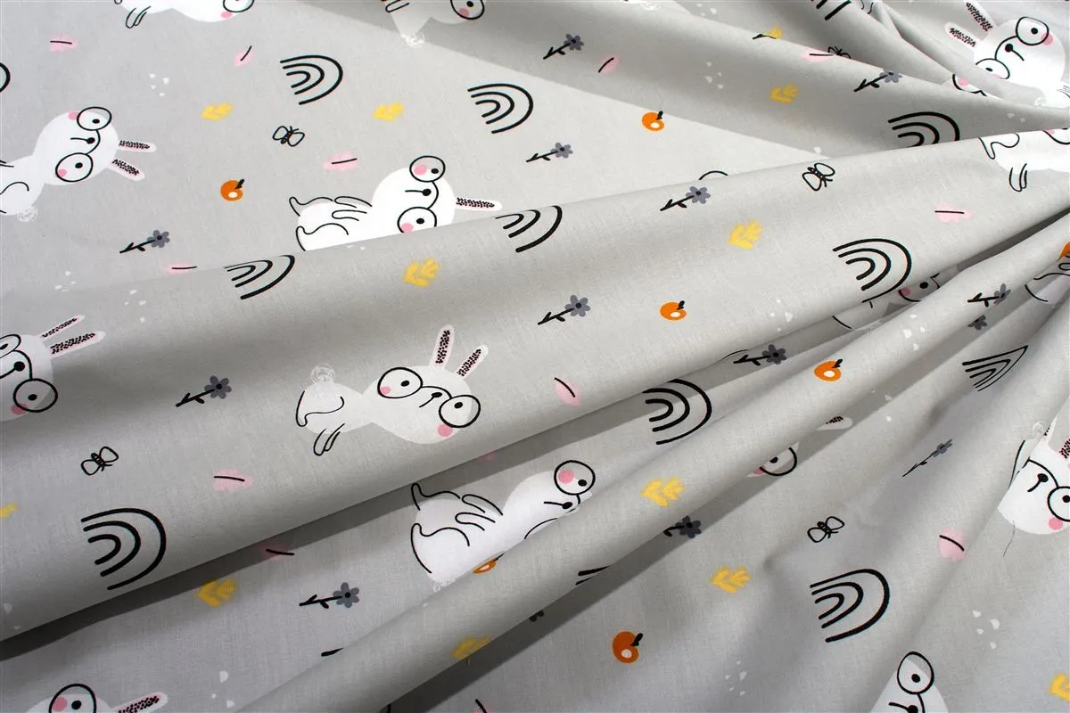 Σεντονάκι Λίκνου bebe Rabbit Garden 586 80X110 Grey 100% Cotton