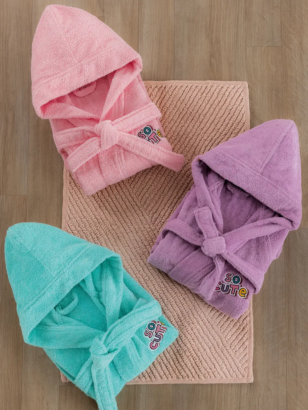 Μπουρνούζι με Κουκούλα Kids Bath CUTE PINK 2-4