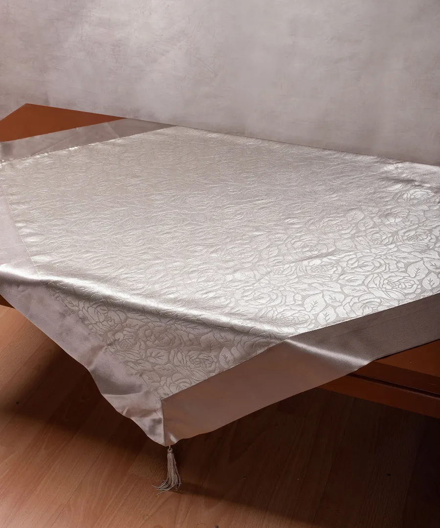 Σατέν καρέ 2009 λουλούδι (80cm x 80cm) γκρί