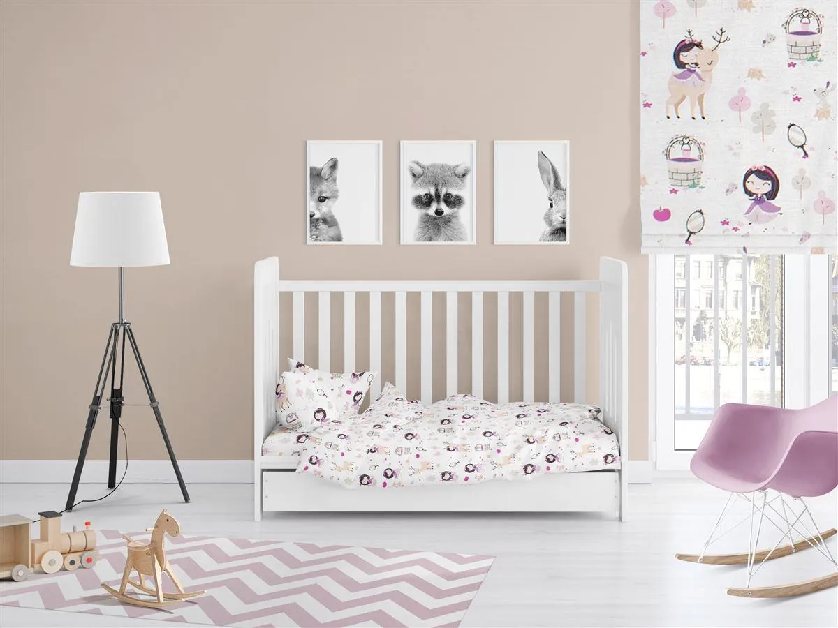 ΠΑΠΛΩΜΑΤΟΘΗΚΗ ΕΜΠΡΙΜΕ bebe Lily & Deer 179 120X160 White-Pink Cotton 100%