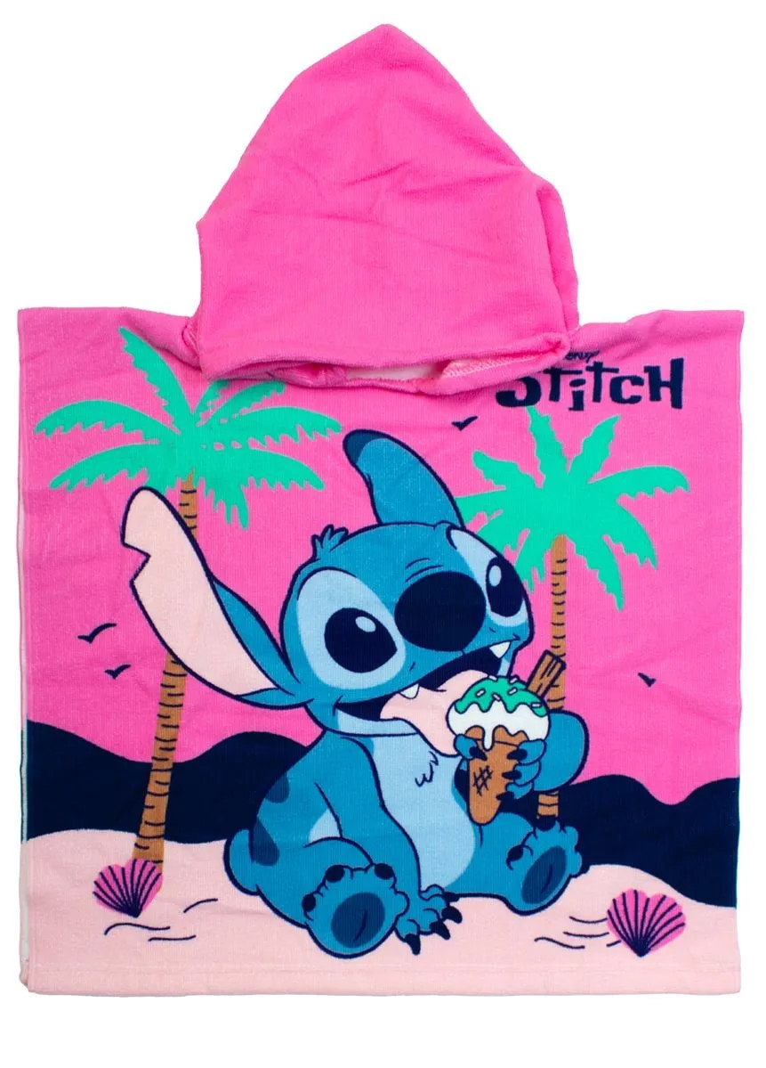 Πόντσο Θαλάσσης Quick Dry Disney Home Lilo & Stitch 195 50X100 Baby Pink 100% Microfiber