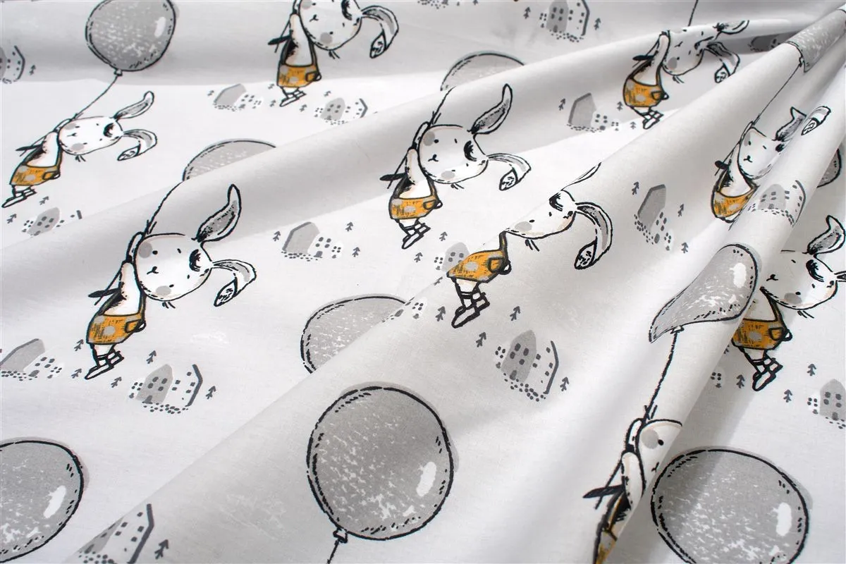 Σεντονάκι Λίκνου bebe Floating Bunny 715 80X110 Grey 100% Cotton