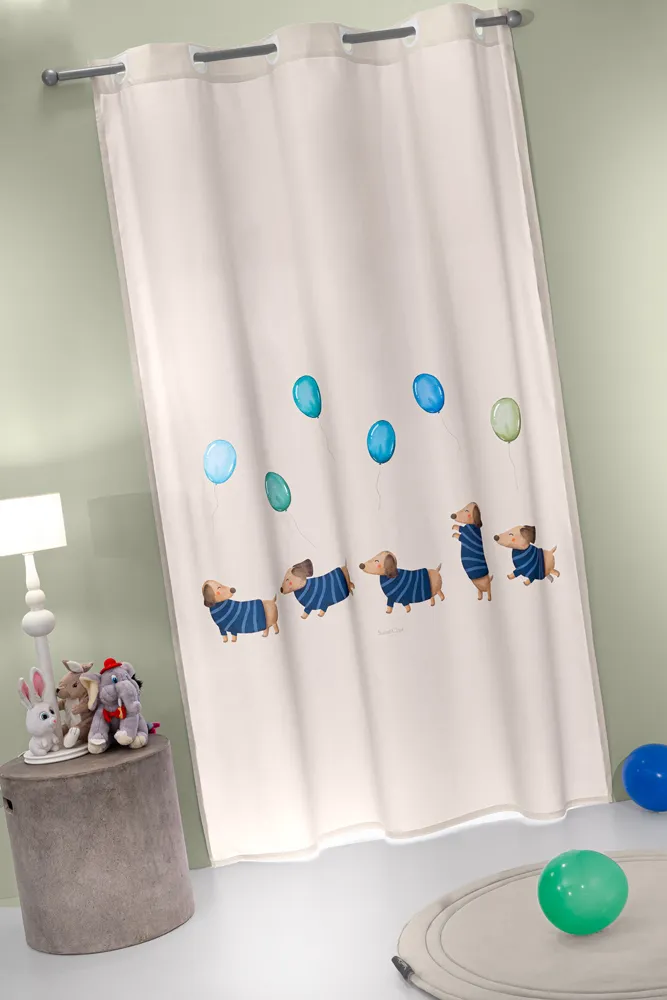 Κουρτίνα Soft - Touch Pet Blue με Τρουκς 