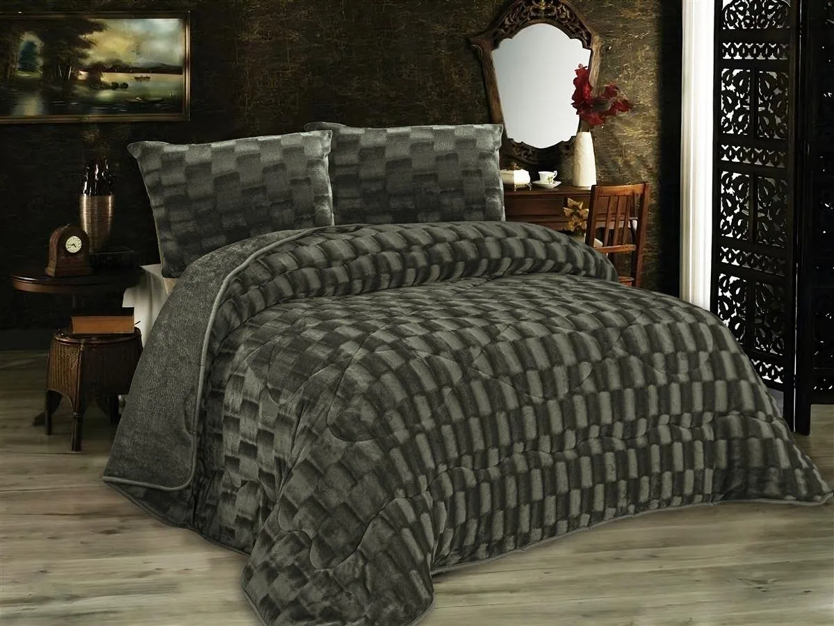 Κουβερτοπάπλωμα με εφέ Fleece 750 gsm 1940 Olive 160X220 100% Polyester