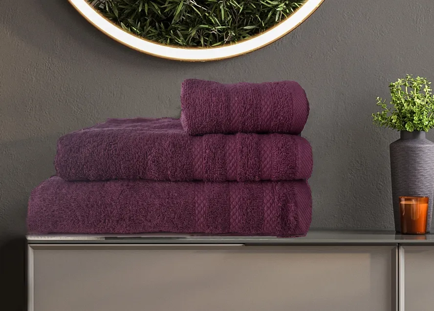 ΣΕΤ ΠΕΤΣΕΤΕΣ  DIOS2 BERRY 3ΤΕΜ 30x50cm 50x100cm 70x140cm 100% COTTON 450gsm