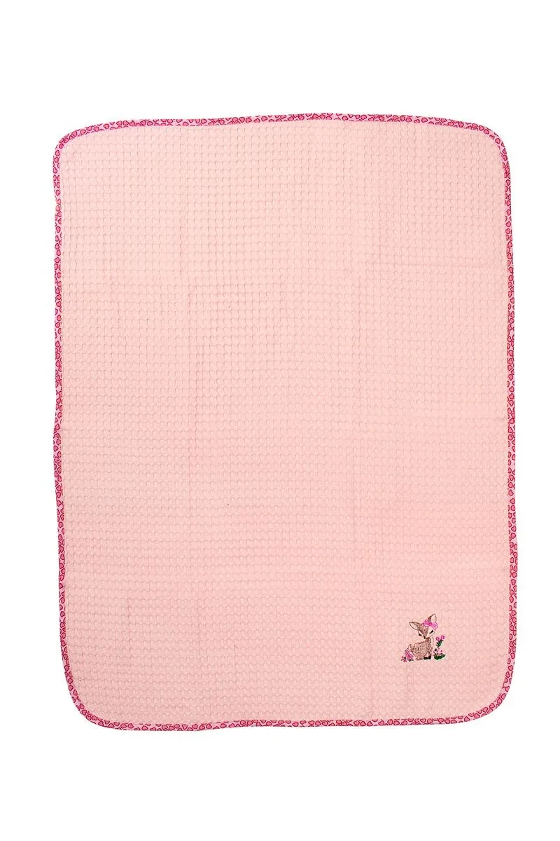 Κουβέρτα Πικέ Με Κέντημα bebe Deer 196 100X160 Pink 100% Cotton