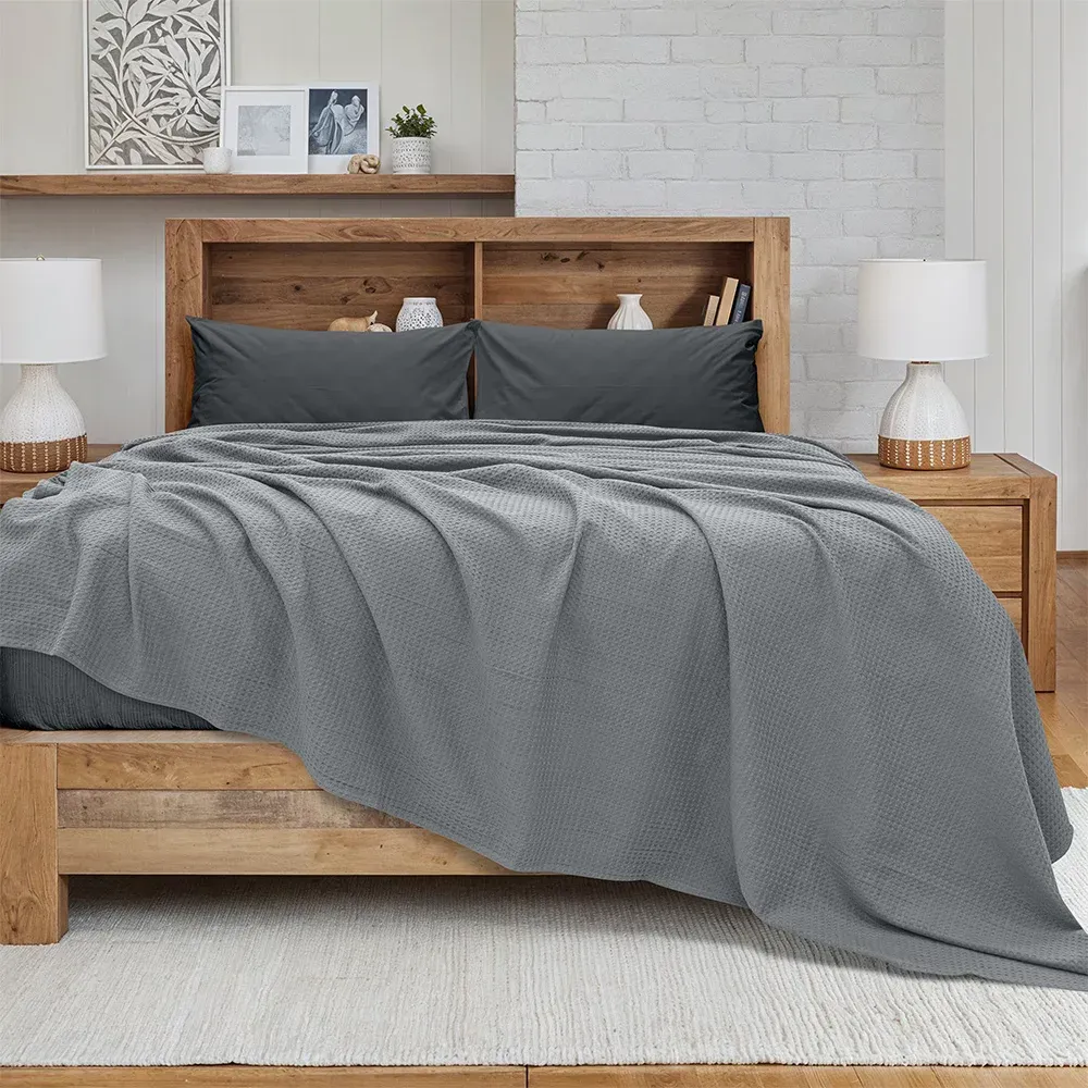 LINO Κουβέρτα King Size (240x260) Πικέ Cocoon Γκρι