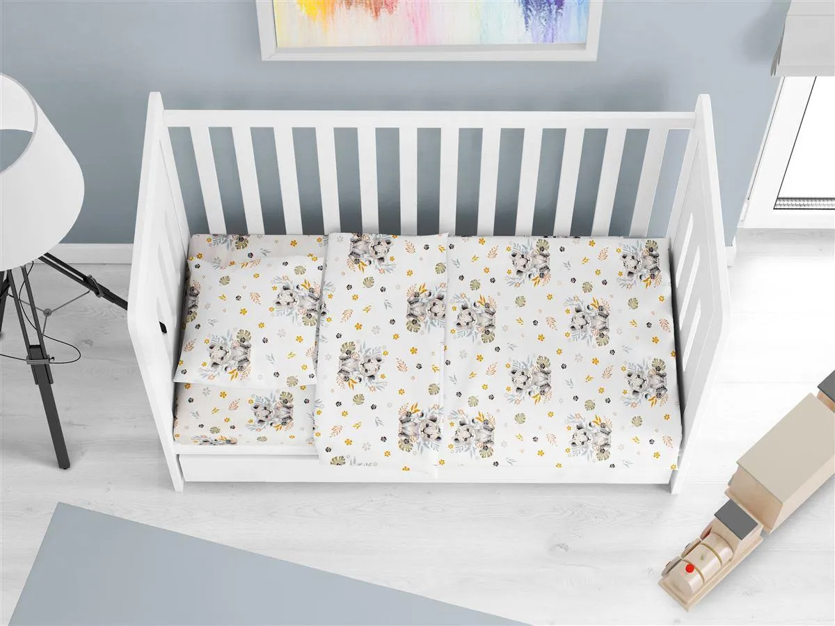 ΚΑΤΩΣΕΝΤΟΝΟ ΜΕ ΛΑΣΤΙΧΟ bebe Lion Cub 531 0,70X1,40X0,15 Grey 100% Cotton
