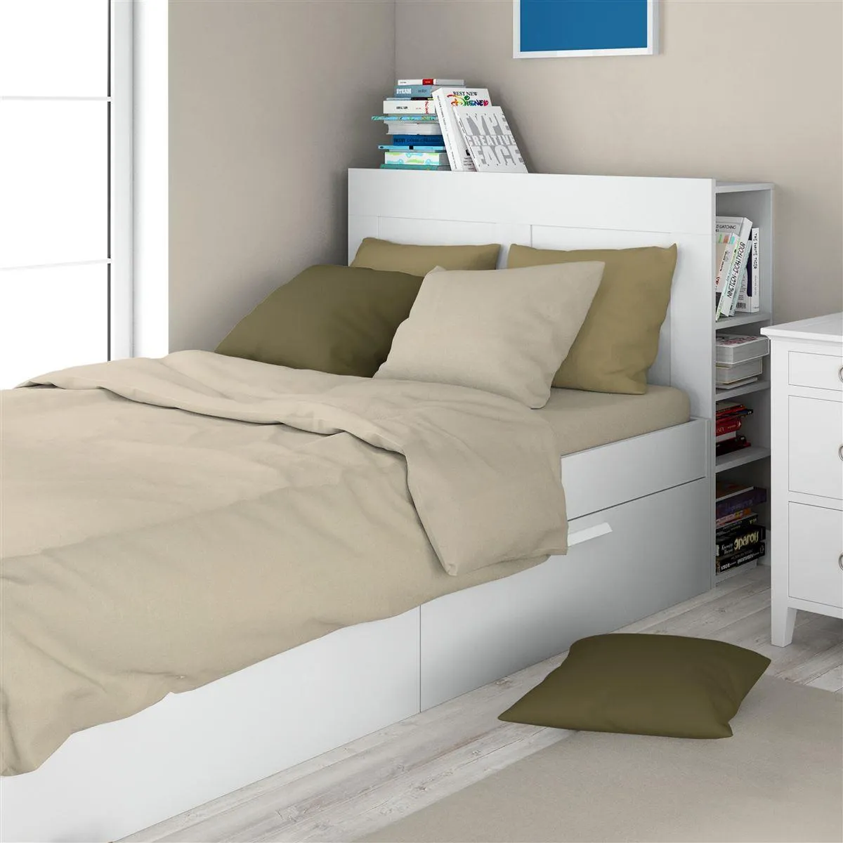 Σεντόνια Σετ 3 τεμ Solid 502 160X240 Beige 100% Cotton