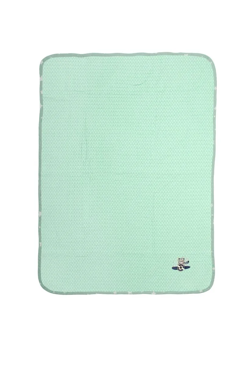 Κουβέρτα Πικέ Με Κέντημα bebe Aviator 186 80X110 Mint 100% Cotton