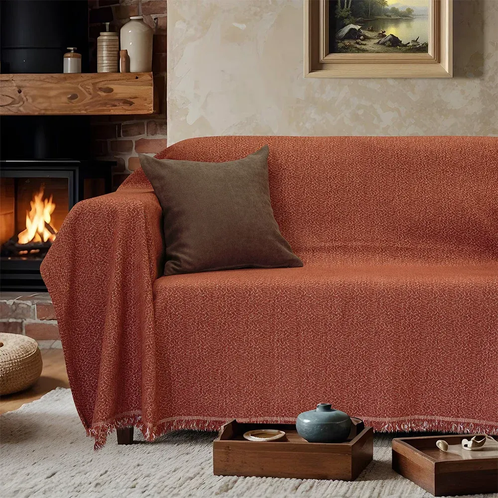 Ριχτάρι Πολυθρόνας Boxi Σενίλ 180x180 cm Κεραμιδί - Lino Home