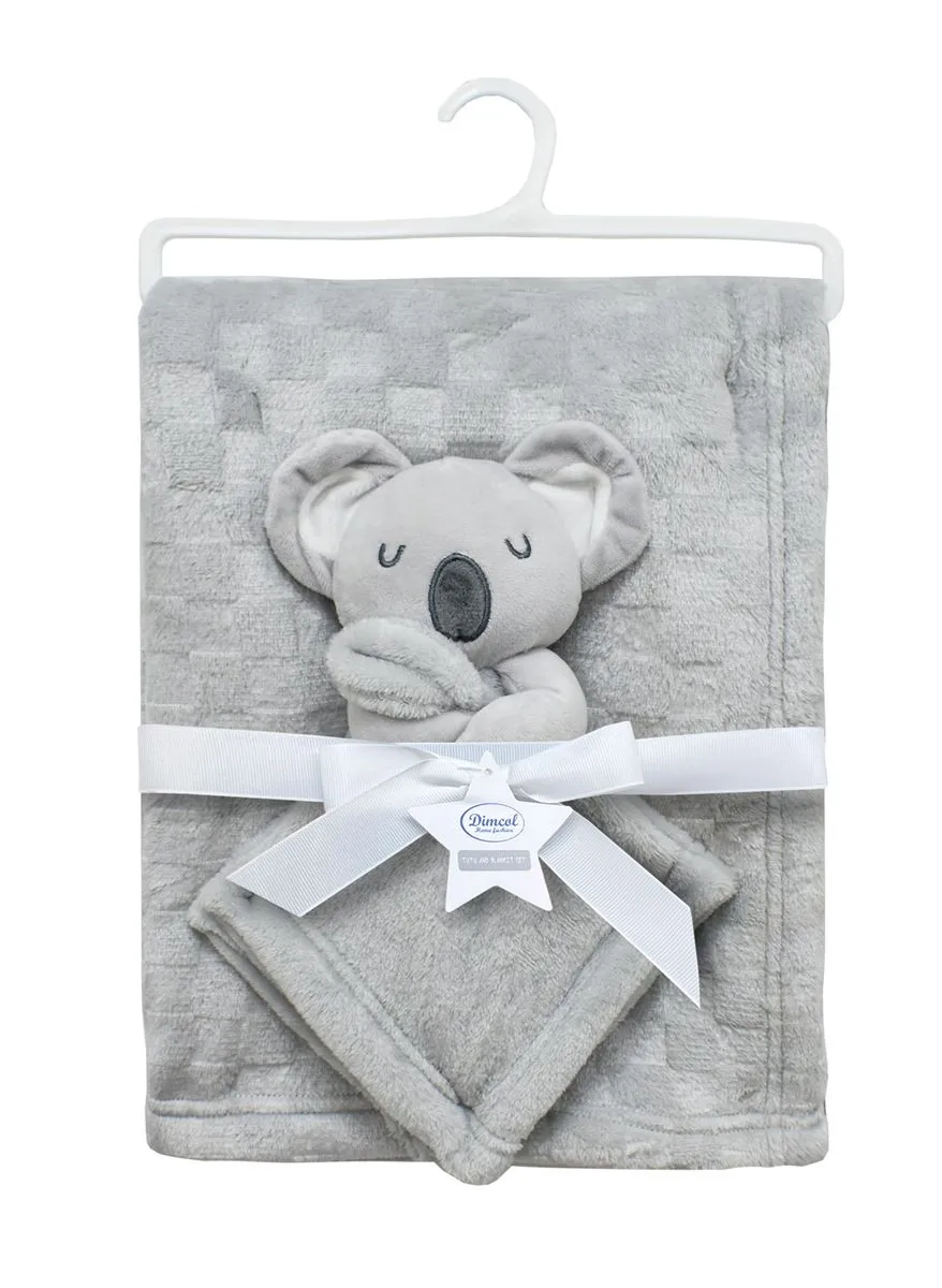 Νάνι-Πανάκι Παρηγοριάς bebe σετ 2 τεμ. Koala 10 33X33 & Κουβέρτα Coral Fleece 75X100 cm Grey 100% Polyester